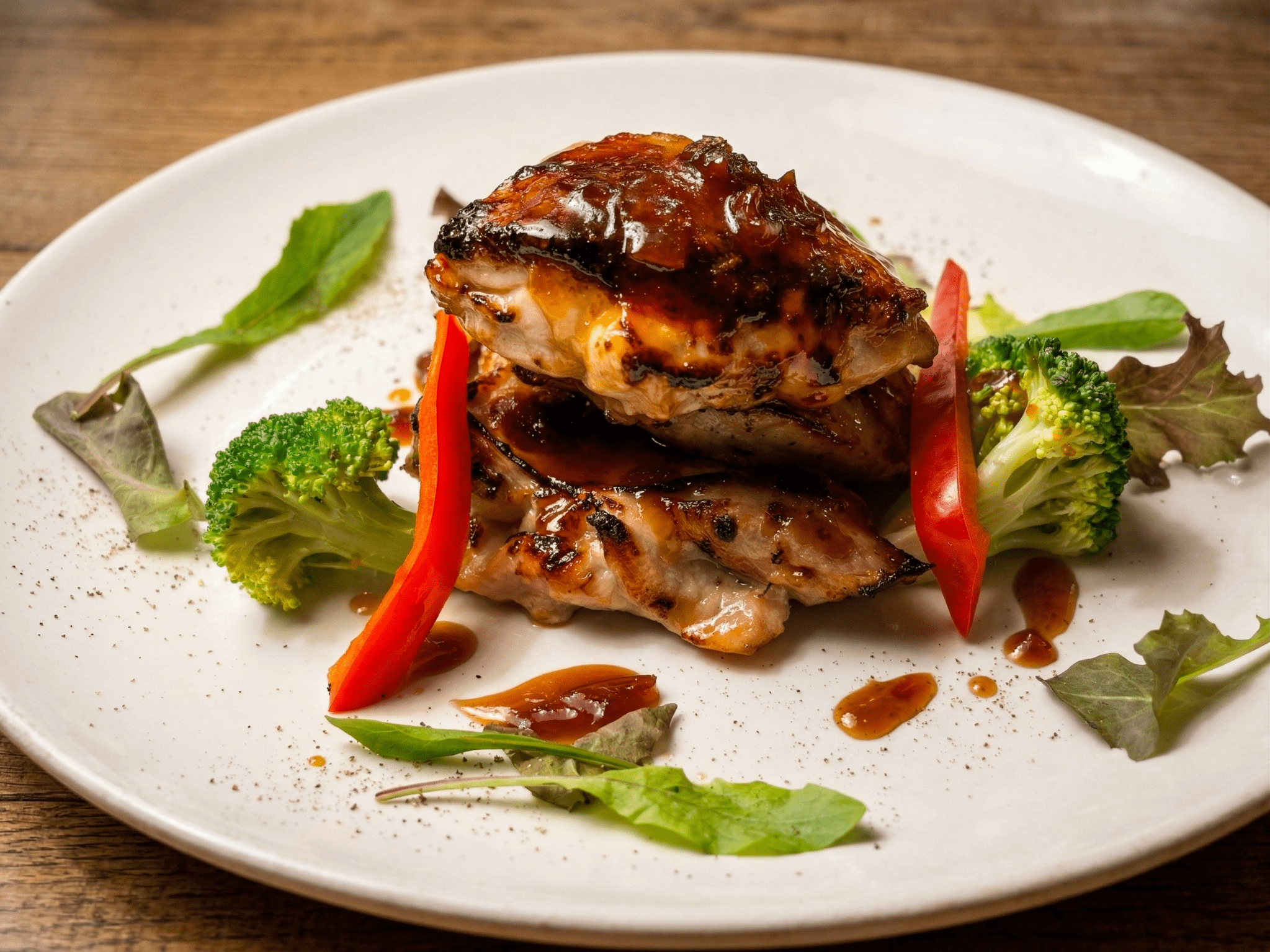 ランチ：鶏肉の塩麹焼き さっぱり黒酢ソース